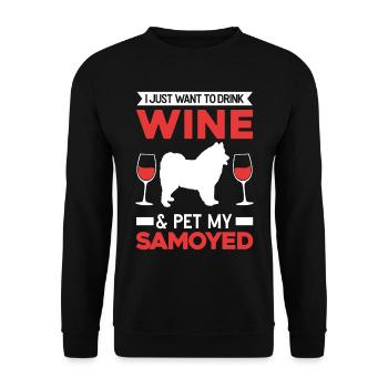 Samoyèdes et vin - Sweat-shirt Unisexe - noir - Devant - Alina (178cm) & Michal (187cm)