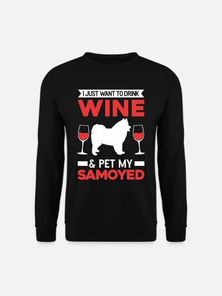 Samoyèdes et vin - Sweat-shirt Unisexe - noir