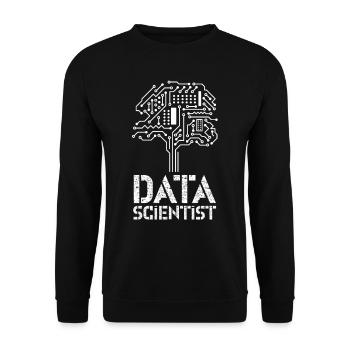 Data Scientist Data Science Data - Unisex Sweatshirt - black - Front - Alina (178cm) & Michal (187cm)