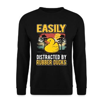 Facilement distrait par Rubber Ducks Rubber Duck - Sweat-shirt Unisexe - noir - Devant - Alina (178cm) & Michal (187cm)