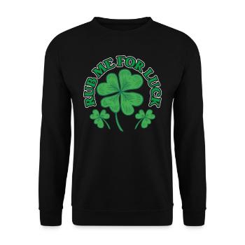 Rub Me for Happiness Irlande Irlandais Irlandais Irlandais - Sweat-shirt Unisexe - noir - Devant - Alina (178cm) & Michal (187cm)