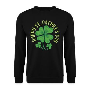 Happy St Patrick's Day St. Patrick's Day - Unisex Sweatshirt - black - Front - Alina (178cm) & Michal (187cm)