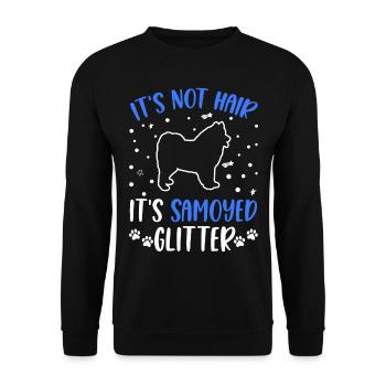 It's not Hair It's Samoyed Glitter Samojede - Unisex Sweatshirt - black - Front - Alina (178cm) & Michal (187cm)