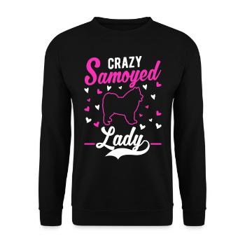 Crazy Samoyed lady Samojede - Unisex Pullover - Schwarz - Vorne - Alina (178cm) & Michal (187cm)