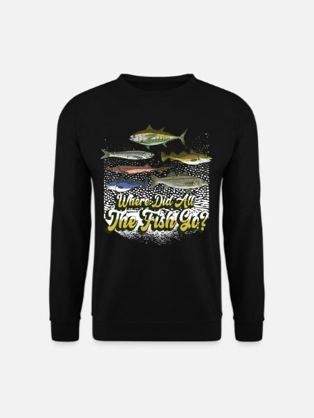 Wo Sind Die Ganzen Fische Hin? Fischen Fischer - Unisex Pullover - Schwarz
