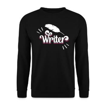 Autor Schriftsteller Schreiber Schreiben - Unisex Pullover - Schwarz - Vorne - Alina (178cm) & Michal (187cm)