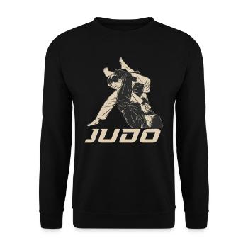 Judo Hobby Judoka Kampfkunst Kampfsport - Unisex Pullover - Schwarz - Vorne - Alina (178cm) & Michal (187cm)