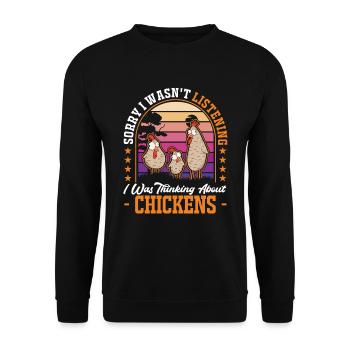 Chicken Gift Chicken Chicken - Unisex Sweatshirt - black - Front - Alina (178cm) & Michal (187cm)