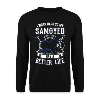 Samoyed Work Sled Dog - Unisex Sweatshirt - black - Front - Alina (178cm) & Michal (187cm)