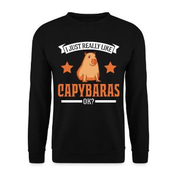 I just really like Capybaras capybara - Unisex Sweatshirt - black - Front - Alina (178cm) & Michal (187cm)