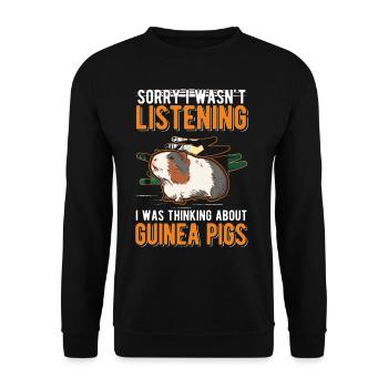 Guinea Pig Gift Guinea Pig - Unisex Sweatshirt - black - Front - Alina (178cm) & Michal (187cm)