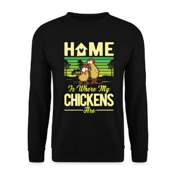 Chickens Home Chicken Chicken Chicken - Unisex Sweatshirt - black - Front - Alina (178cm) & Michal (187cm)