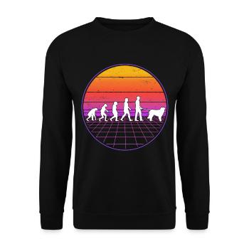 Kuvasz Evolution Retro - Unisex Pullover - Schwarz - Vorne - Alina (178cm) & Michal (187cm)