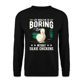 La vie serait si ennuyeuse sans Silkie Chickens - Sweat-shirt Unisexe - noir - Devant - Alina (178cm) & Michal (187cm)