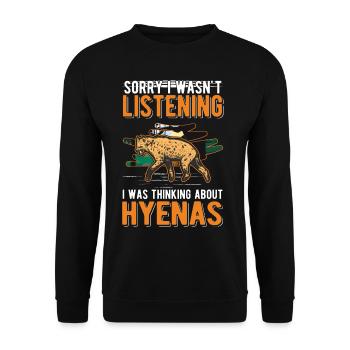 Hyäne Erdwolf Hyena - Unisex Pullover - Schwarz - Vorne - Alina (178cm) & Michal (187cm)