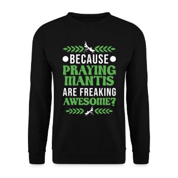 Gottesanbeterin Mantis Fangschrecke - Unisex Pullover - Schwarz - Vorne - Alina (178cm) & Michal (187cm)