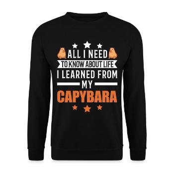 Capybara Wasserschwein Capibara - Unisex Sweatshirt - black - Front - Alina (178cm) & Michal (187cm)