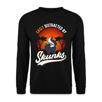 Easily distracted by Skunks Skunks Skunk - Unisex Sweatshirt - black - Front - Alina (178cm) & Michal (187cm)