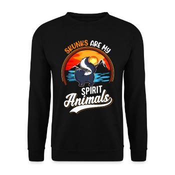 Skunks are my spirit animals Skunk - Unisex Sweatshirt - black - Front - Alina (178cm) & Michal (187cm)