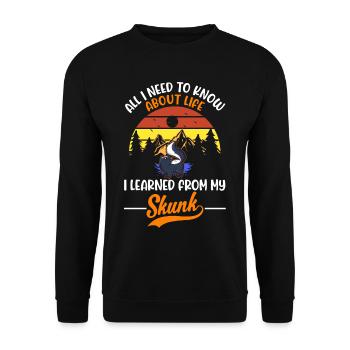 Stinktier Skunk - Unisex Pullover - Schwarz - Vorne - Alina (178cm) & Michal (187cm)