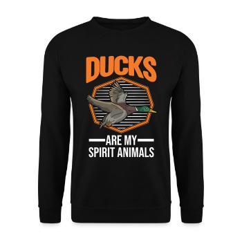 Les canards sont mes animaux spirituels éleveurs de canards - Sweat-shirt Unisexe - noir - Devant - Alina (178cm) & Michal (187cm)