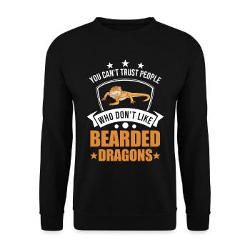 Dragon barbu Cadeau Dragon barbu - Sweat-shirt Unisexe - noir - Devant - Alina (178cm) & Michal (187cm)