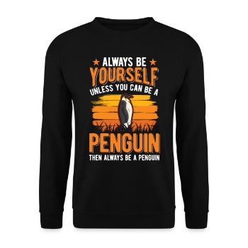 Pingouin Pinguin - Sweat-shirt Unisexe - noir - Devant - Alina (178cm) & Michal (187cm)