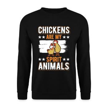 Chicken Spirit Animal Chicken Chicken - Unisex Sweatshirt - black - Front - Alina (178cm) & Michal (187cm)