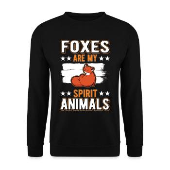 Les renards sont mes animaux spirituels Renard - Sweat-shirt Unisexe - noir - Devant - Alina (178cm) & Michal (187cm)