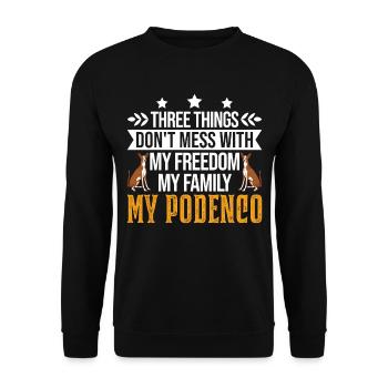 Podenco Freedom Family Spanish Greyhound - Unisex Sweatshirt - black - Front - Alina (178cm) & Michal (187cm)