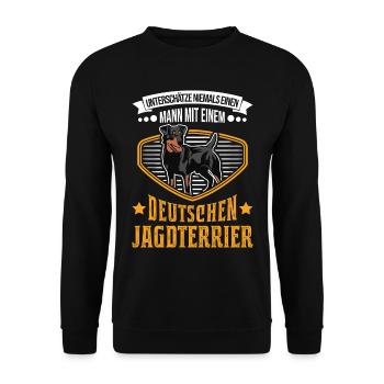 Deutscher Jagdterrier Mann - Unisex Pullover - Schwarz - Vorne - Alina (178cm) & Michal (187cm)