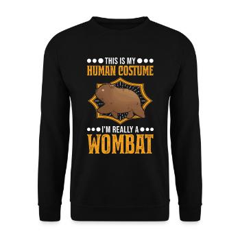 C’est mon costume humain, je suis vraiment un Wombat - Sweat-shirt Unisexe - noir - Devant - Alina (178cm) & Michal (187cm)