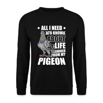 Pigeon pigeon colombophile cadeau pigeon voyageur - Sweat-shirt Unisexe - noir - Devant - Alina (178cm) & Michal (187cm)