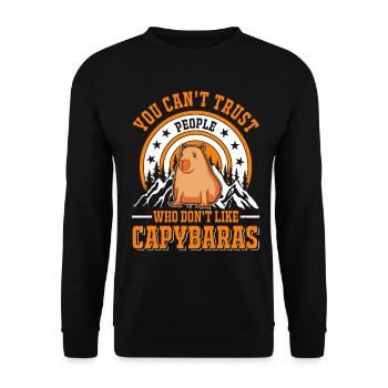 Capybara Wasserschwein Capibara - Unisex Sweatshirt - black - Front - Alina (178cm) & Michal (187cm)