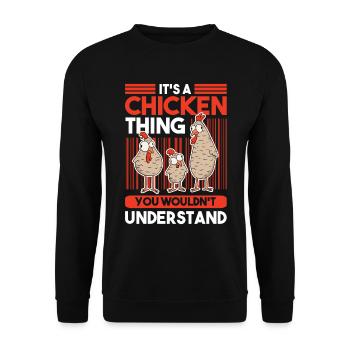 Chicken Thing Farmer Farmer Chicken - Unisex Sweatshirt - black - Front - Alina (178cm) & Michal (187cm)