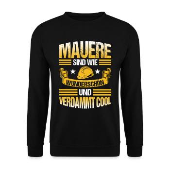 Maurer Einhorn Mauerer Maurermeister - Unisex Pullover - Schwarz - Vorne - Alina (178cm) & Michal (187cm)