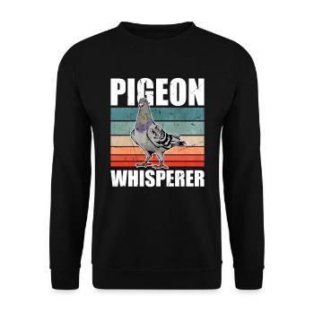 Pigeon Whisperer Pigeon Fancier Carrier Pigeon - Unisex Sweatshirt - black - Front - Alina (178cm) & Michal (187cm)