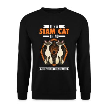 Siamkatze Spirit Animal Siam Cat Siamesische Katze - Unisex Pullover - Schwarz - Vorne - Alina (178cm) & Michal (187cm)