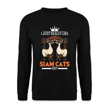 Siamkatze Geschenk Siam Cat Siamesische Katze - Unisex Pullover - Schwarz - Vorne - Alina (178cm) & Michal (187cm)