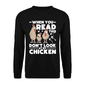 Chicken Farmer Chicken - Unisex Sweatshirt - black - Front - Alina (178cm) & Michal (187cm)