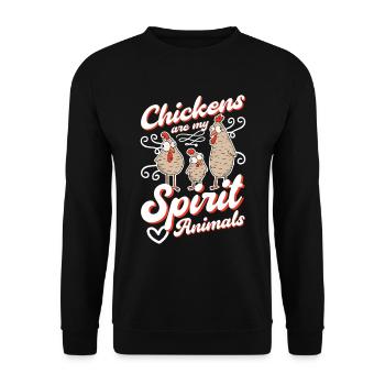 Hühner Spirit Animal Poulet Hühnchen - Sweat-shirt Unisexe - noir - Devant - Alina (178cm) & Michal (187cm)