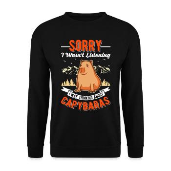 Capybara Cadeau Capybara Capibara - Sweat-shirt Unisexe - noir - Devant - Alina (178cm) & Michal (187cm)