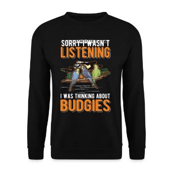 Budgerigar Cadeau Welli Perruche - Sweat-shirt Unisexe - noir - Devant - Alina (178cm) & Michal (187cm)