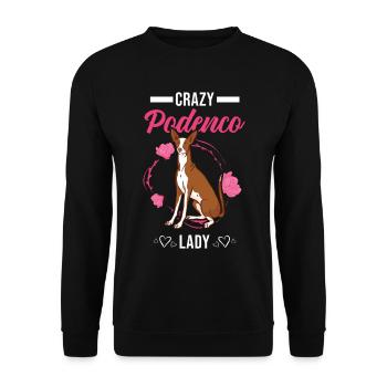 Crazy Podenco dame lévrier espagnol - Sweat-shirt Unisexe - noir - Devant - Alina (178cm) & Michal (187cm)