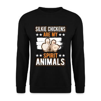 Silk Chicken Spirit Animal Silkie Chicken - Sweat-shirt Unisexe - noir - Devant - Alina (178cm) & Michal (187cm)