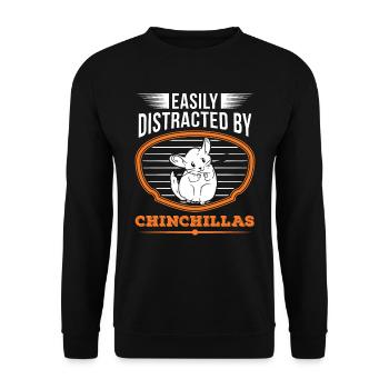 Easily distracted by Chinchillas - Unisex Pullover - Schwarz - Vorne - Alina (178cm) & Michal (187cm)
