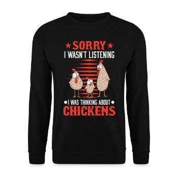 Chicken Gift Chicken Chicken Chicken - Unisex Sweatshirt - black - Front - Alina (178cm) & Michal (187cm)