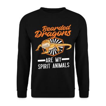 Les dragons barbus sont mes animaux spirituels Dragon barbu - Sweat-shirt Unisexe - noir - Devant - Alina (178cm) & Michal (187cm)