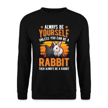 Rabbit Rabbit Rabbit Rabbit - Unisex Sweatshirt - black - Front - Alina (178cm) & Michal (187cm)
