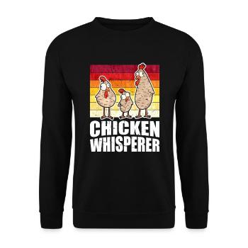 Hühner Flüsterer Chuchoteur de poulet - Sweat-shirt Unisexe - noir - Devant - Alina (178cm) & Michal (187cm)